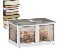 Storage Drawer with Wheels | Stackable Foldable Transparent Container | Transparent Storage Boxes with | for Kitchen Living Room Bedroom Wardrobe Office Apartment Car