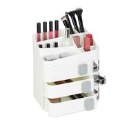 Storage Drawers Cosmetic Make-up Organiser Plastic Brush Hold 27.5x26x21cm White