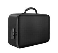 Storage Fireproof Document File Organiser Portable Home Fire Lockable Storage Boxes Collapsible Travel Document Holder File With Inserts Bags And Zipper (Black, 36x27cm)