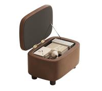 Storage Footrest Ottoman - Leather Upholstered Pouffe Stool for Living Room, Multi-functional Toy Box
