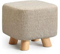 Storage footstool Fashion Solid Wood Shoes Stool Square Upholstered Footstool Sofa Low Stool Footrest Small Seat Foot Rest Chair Dark Blue (Color : #1) Upholstered stool (Color : #