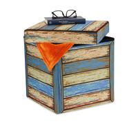 Storage footstool Foldable Stool Cube Seat Lightweight Retro Style Space-saving