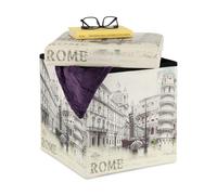Storage footstool Folding Stool Vintage Seat Lightweight Storage Pouffe White