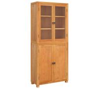Storage Furniture Set with Shelf 2 pcs Natural Solid Oak Wood Home vidaXL