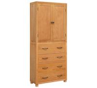 Storage Furniture Set with Shelf 2 pcs Natural Solid Oak Wood Home vidaXL