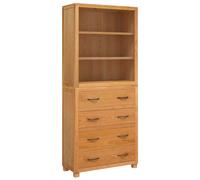 Storage Furniture Set with Shelf 2 pcs Natural Solid Oak Wood Home vidaXL