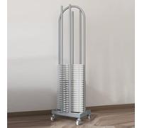 Storage Hanger Cart, Stainless Steel Storage Rack with 4 Wheels, Versatile Hanger Stand for Closets, Laundry Rooms, and Retail Spaces