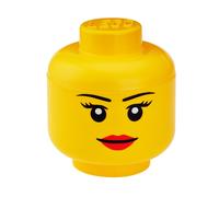 LEGO STORAGE HEAD (LARGE) - GIRL - Polypropylene Storage Box with Lid for Kids' Toy Storage, Stackable Organizer, and Fun Storage Solution for LEGO Enthusiasts and Beyond