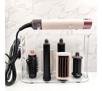 Storage Holder Compatible for Dyson Airwrap Styler Accessories, Acrylic 6 Holes Countertop Bracket Organizer Stand, Storage Rack for Hair Curling Iron Wand Barrels Brushes Diffuser Nozzles for
