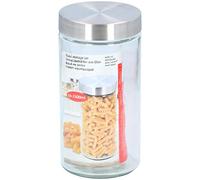storage jar 1.5 litre glass transparent/silver