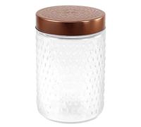 Storage Jar 1L Hermetic Baroque Glass Candy Food Container Airtight Copper Lid