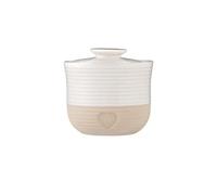 Mason Cash Rustic Charm Storage Jar 700ml Stoneware with Airtight Lid French Provincial Design with Heart Motif Ideal for Tea Coffee Sugar Rice