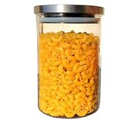 storage jar 870 ml glass/stainless steel transparent/silver
