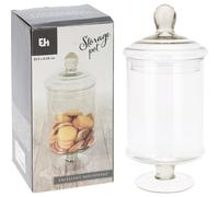 Glass Cookie Biscuit Jar with Lid Biscotti Storage Victorian Style Jar Clear Footed Base Sweets Candy Chocolate Buffet Container for Party Wedding Display Home Kitchen