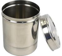 Storage Jar Stainless Steel Mirror Polished with Clear Lid Kitchen Dabba Box Jar Multipurpose Sealed Portable Airtight (18.8cm/ 3.3L)