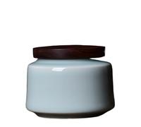 Storage Jars For Kitchen Chinese Style Wooden Lid Ceramic Tea Caddy Storage Tank, Retro Tea Box, Sealed Pot,Desktop Decoration Accessories (Style)