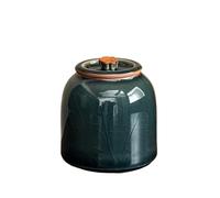 Storage Jars Mihuang Ru Kiln Tea Jar Household Ceramic Storage Container Tins with Sealed Lid Exquisite Mini Caddy Buffets(Dark Green)