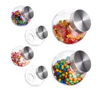 Storage Jars Sweets Candy Glass Container Pantry Organiser 1.5 Litre 6-Piece Set