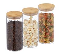 Storage jars with lids Airtight Glass Containers 3 Pieces Dishwasher Safe