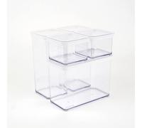 Rotho Loft Set of 5 Storage Jars with Lids, Various Sizes, Food-Grade Plastic (SAN) BPA-Free, Transparent/White, 2 x 1.5 L + 2 x 0.5 L + 1 x 2.1 L (21.4 x 23.5 cm)