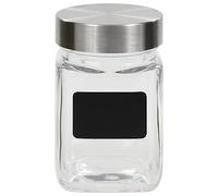 Storage Jars with Silver Lid, 300 ml, Pack of 24 Glass Containers with Stickers, Storage Jar for Kitchen and Pantry, Food Storage for Freshness and Aroma Protection
