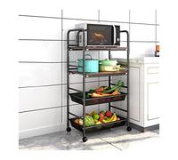 Storage Kitchen Crevice Storage Rack Floor-to-ceiling Multi-layer Trolley Fruit and Vegetable Rack Narrow Refrigerator Gap Storage Rack Shelf Storage Trolley (4 Layers2 O