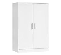 VASAGLE 5-Tier Shoe Storage Cabinet with 2 Doors, Adjustable Shelves | Wooden Shoe Cupboard, 60 x 36 x 90.4 cm, Hallway Storage Unit, Cloud White, CUSTOS Collection HSC501WB01