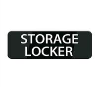 Storage Locker Sign Stickers, 10X3 Inch Acrylic Plaque With Strong Adhesives For Door Office Business Outdoor, White Letters On Black Background