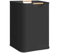 STORAGE MANIAC 1-Pack Large Laundry Hamper, 100L (26.4 Gal) Collapsible Laundry Basket with Bamboo Handles, Freestanding Waterproof Clothes Hamper for Laundry Room, Bedroom, Dorm, Towels, Toys, Black