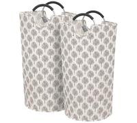 STORAGE MANIAC 2 Pack 90L Large Laundry Basket Freestanding Laundry Hamper, Collapsible Laundry Baskets Waterproof Laundry Bag with Padded Handles, Folding Tall Clothes Hamper, Tree
