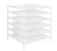 STORAGE MANIAC 6 Pack Mesh Sweater Drying Rack Stackable Drying Rack for Drying Horizontal Delicates Portable for Indoor and Outdoor Use White