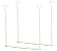 STORAGE MANIAC Adjustable Closet Rod for Hanging Clothes, 2 Pack White