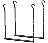 STORAGE MANIAC Adjustable Closet Rod Hanging Clothes Heavy Duty Closet Extender Hanging Rod Space-Saving Clothes Hanging Bar Double Closet Hanging Rod Hanging Closet Organizer Closet Bar,2 Pack Black