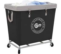 STORAGE MANIAC Commercial Laundry Hamper with Heavy Duty Steel Frame, 320 L Industrial Laundry Basket Cart with Wheels for Hotel, Home, Laundry Room, 31.7''L x 19.3''W x 30.91''H, Large Black