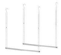 STORAGE MANIAC Hanging Closet Rod, Adjustable Width & Height Closet Organizer, Chrome Plated Steel, Chrome
