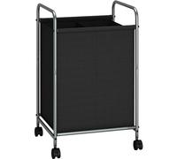 STORAGE MANIAC Laundry Hamper, 100L Laundry Basket with Lockable Wheels, Rolling Laundry Sorter Cart, 2 Section Black