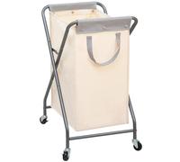 STORAGE MANIAC Laundry Hamper with Wheels, Rolling Laundry Basket, Heavy Duty Laundry Sorter with Removable and Washable Bag, Folding X Frame Laundry Organizer Cart for Easy to Store, 1 Section