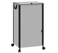 STORAGE MANIAC Rolling Laundry Hamper with Lid, 23.7 Gal (90 L) Large Tall Laundry Basket with Wheels & Handles, Aesthetic Dirty Clothes Hamper for Small Space, Dorm, Apartment, College, Gray