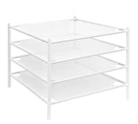STORAGE MANIAC Sweater Drying Rack, Mesh Clothes Drying Rack, Stackable Laundry Drying Rack, Lay Flat Dryer for Delicates, Portable Dry Rack for Indoor or Outdoor, White, 4-Pack