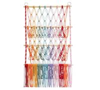 Storage Organizer - Cotton Rope + Wood | Over Door Organizer | Behind The Door Storage for Home Organization, Bedroom, Bathroom, Kitchen, Closet, Space Saving, Easy Hanging and Stylish Daily Use