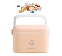 Storage Organizer,Medicine Box Plastic First Aid Box Empty,Large Capacity Organizer Box,Family Emergency Kit Medication Storage Organizer with Handle Medicine Cabinet Storage Pill Case (pink, L)