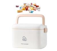 Storage Organizer,Medicine Box Plastic First Aid Box Empty,Large Capacity Organizer Box,Family Emergency Kit Medication Storage Organizer with Handle Medicine Cabinet Storage Pill Case (white, S)