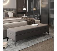 Storage Ottoman Bench - Faux Leather Lift Top Storage and Footrest - Multifunctional Decorative End of Bed Seat