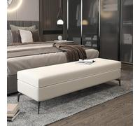 Storage Ottoman Bench - Faux Leather Lift Top Storage and Footrest - Multifunctional Decorative End of Bed Seat