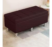 Storage Ottoman Bench, Linen Entryway Shoe Bench Upholstered Bed End of Bed Bench for Bedroom, Rectangle Button Tufted Bench for Living Room, Holds Up To 330 Lbs(100x40x45cm(39x16x18), Leather D)