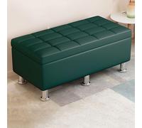 Storage Ottoman Bench, Linen Entryway Shoe Bench Upholstered Bed End of Bed Bench for Bedroom, Rectangle Button Tufted Bench for Living Room, Holds Up To 330 Lbs(80x40x45cm(31x16x18), Leather C)
