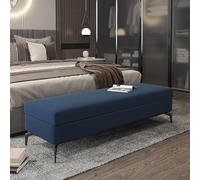 Storage Ottoman Bench - Multifunctional Faux Leather Lift Top Storage with Footrest - Decorative End of Bed Seat