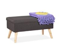Storage ottoman bench Padded Footstool 2-seater Hinged Lid Storage Chest Bench