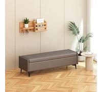 Storage Ottoman Bench Upholstered End of Bed Seat High Resilience Footrest Rectangular Entryway Shoe Change Stool with Metal Legs & Flip Top Lid (63in)