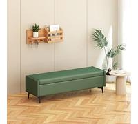 Storage Ottoman Bench Upholstered End of Bed Seating High Resilience Footrest Stool Rectangular Entryway Shoe Storage with Metal Legs & Flip Top Lid (63in)